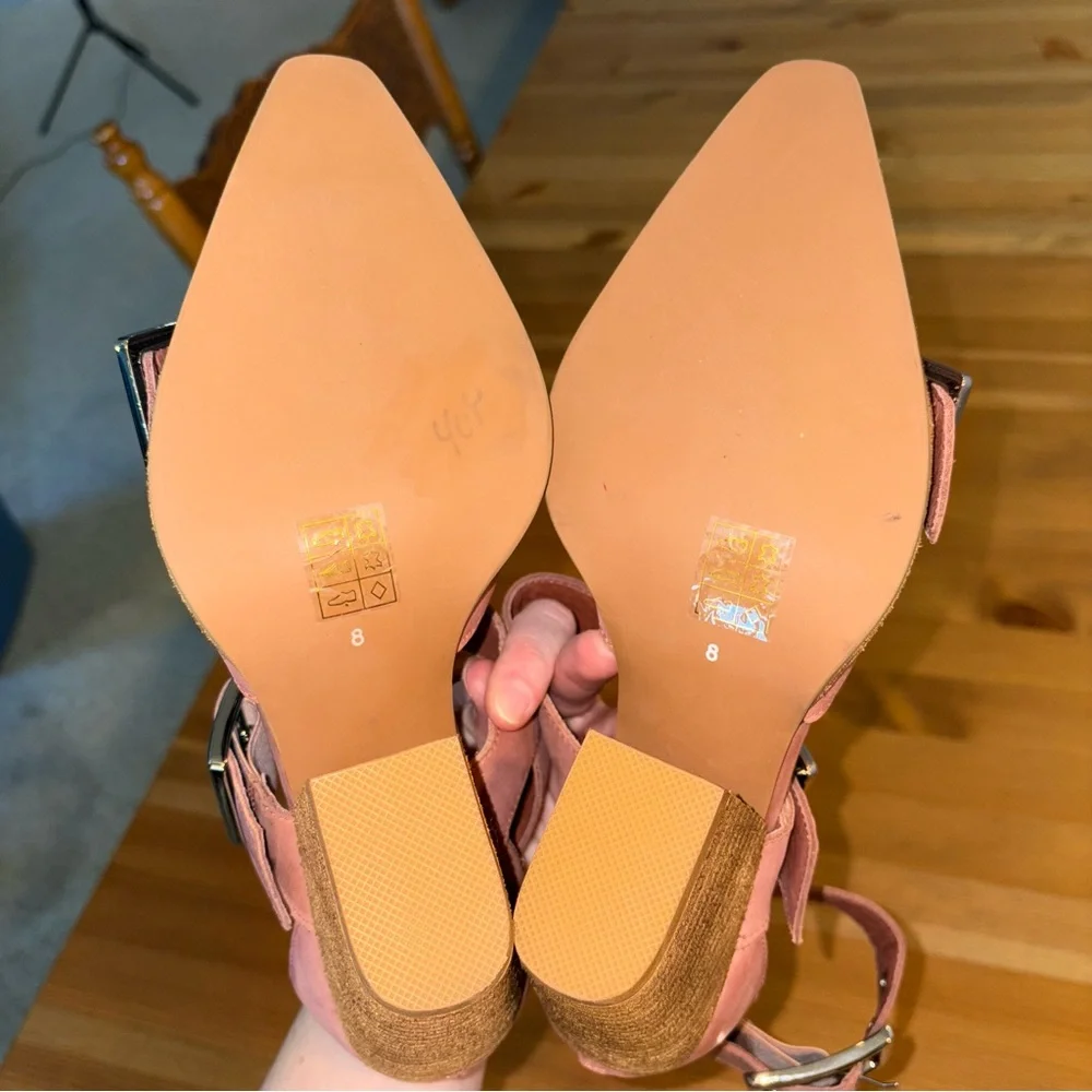 Free People Jeffrey Campbell Hendrix Heels Rose Pink Matte Leather Size 8 dress - Picture 9 of 9